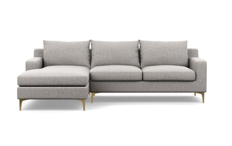 SLOAN Sectional Sofa with Left Chaise in Earth with Brass Plated L Leg - 104" - Image 0