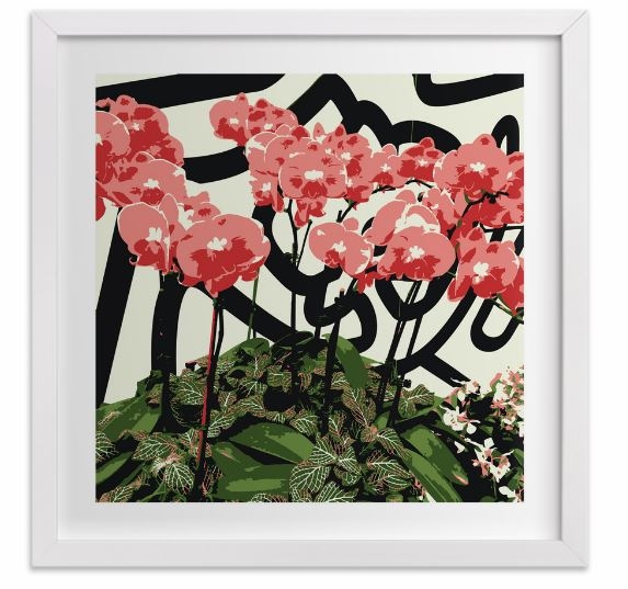 Abstract Orchids, framed art print - Image 0