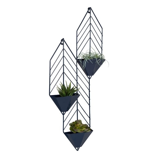 Tain Metal Wall Planter-Navy Blue - Image 3