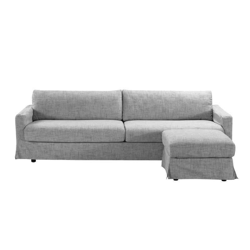Hymes Reversible Sectional with Ottoman / Light Gray - Image 0