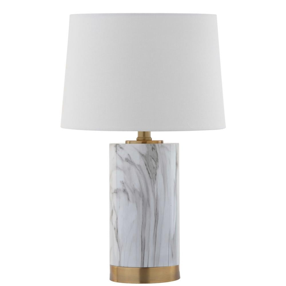Clarabel Marble 18.25-Inch H Table Lamp - White/Black Marble - Arlo Home - Image 0