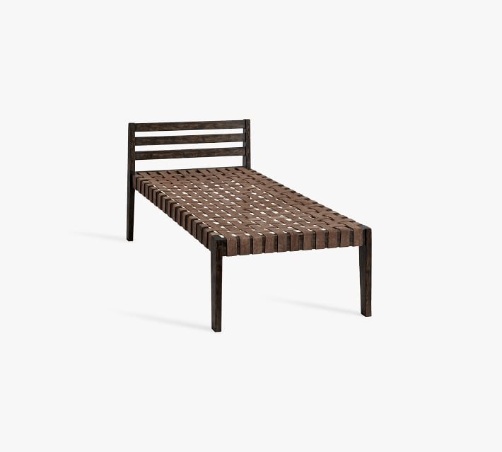 Woven Leather Daybed, Dutch Cocoa - Image 3
