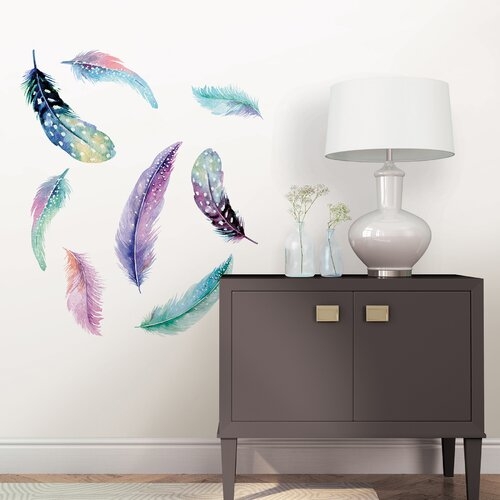 Wall Art Kit Celestial Feathers Wall Decal - Image 1