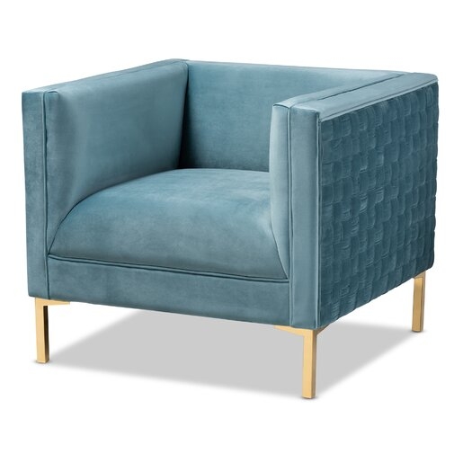 Whiteman Glam and Luxe Velvet Fabric Upholstered Armchair - Image 1
