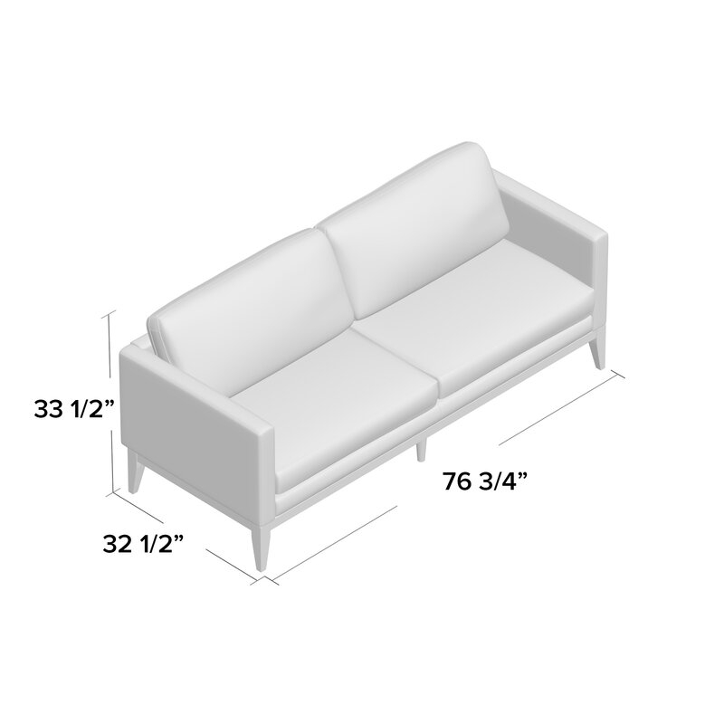 Rowland 76.75" Linen Square Arm Sofa - Image 7
