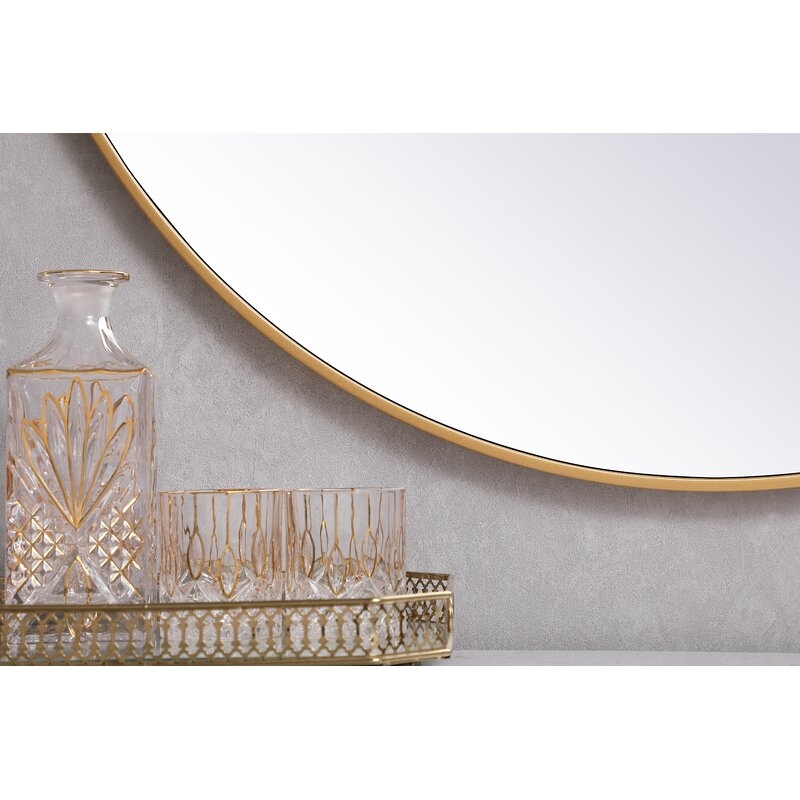 32" x 32" Brass Needville Modern & Contemporary Accent Mirror - Image 1
