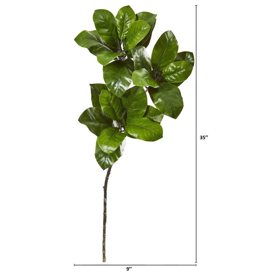 Faux Magnolia Leaf Spray Plant, 35", Set of 3 - Image 1