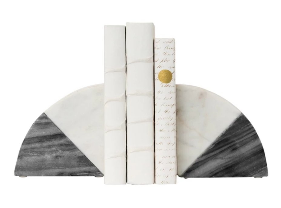 Duotone Marble Bookends, Set of 2 - Image 0