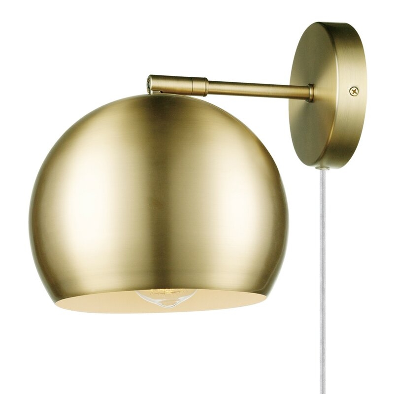 X Globe Plug-in 1-Light Armed Sconce - Image 0