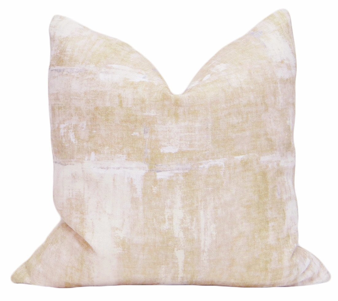 Brushstroke Linen // Blush - 18"Pillow Cover - Image 0