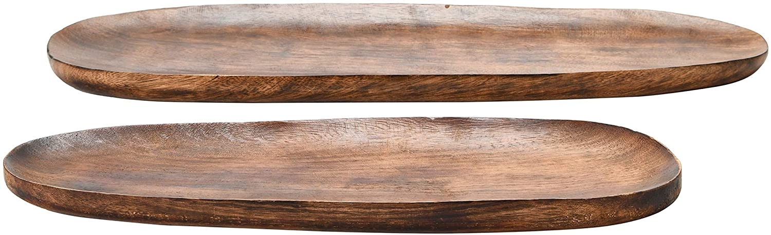 Mango Wood Trays, Set of 2 - Image 2