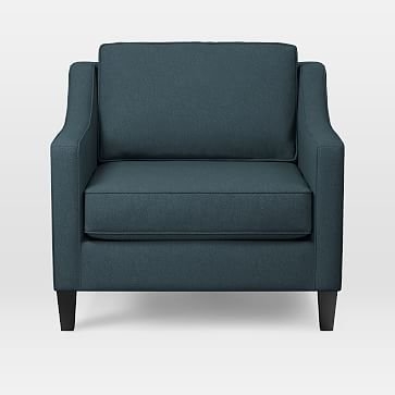 Paidge Armchair, Twill, Teal, Taper Chocolate - Image 1