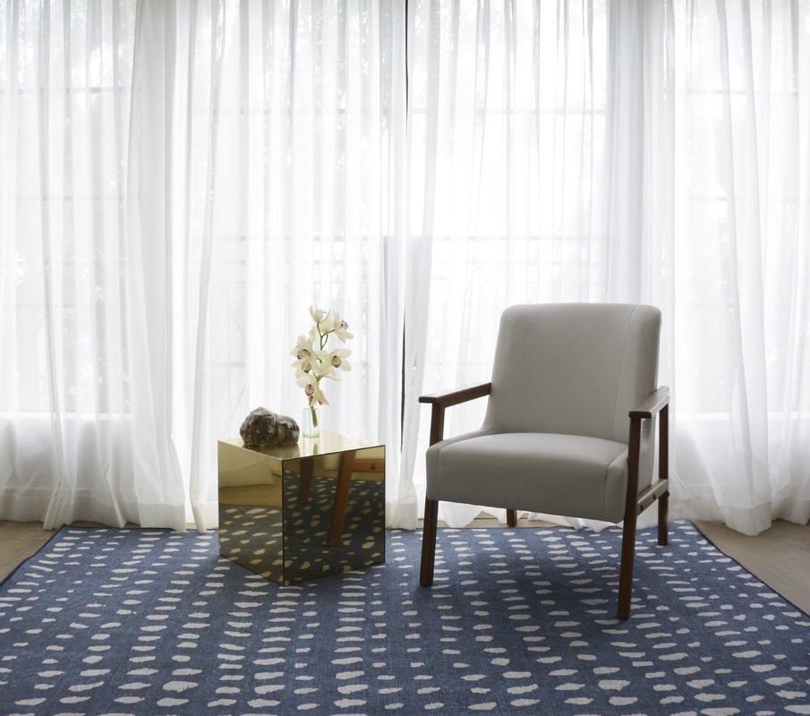 Boho Dots Hand-Tufted Blue/Ivory Area Rug - Image 1