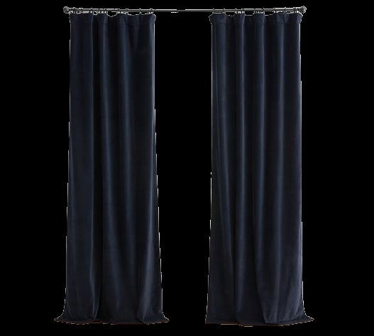 Velvet Twill Curtain, 50 x 96", Navy - Image 3