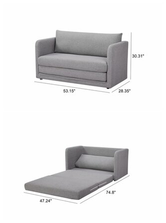 53'' Upholstered Sleeper Sofa - Image 1