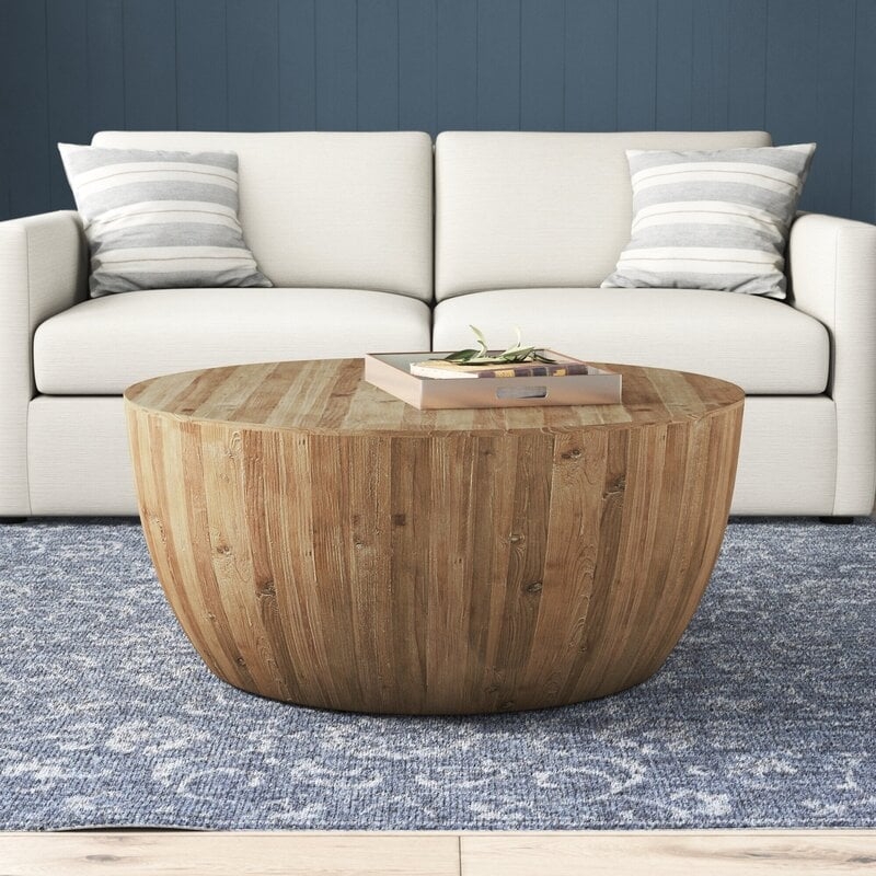 Hindsville Solid Wood Drum Coffee Table - Image 1