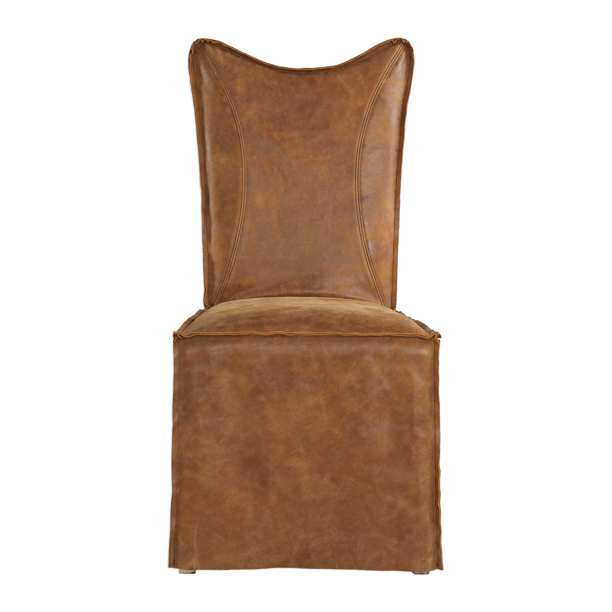 Delroy Armless Chairs, Cognac, Set Of 2 - Image 0