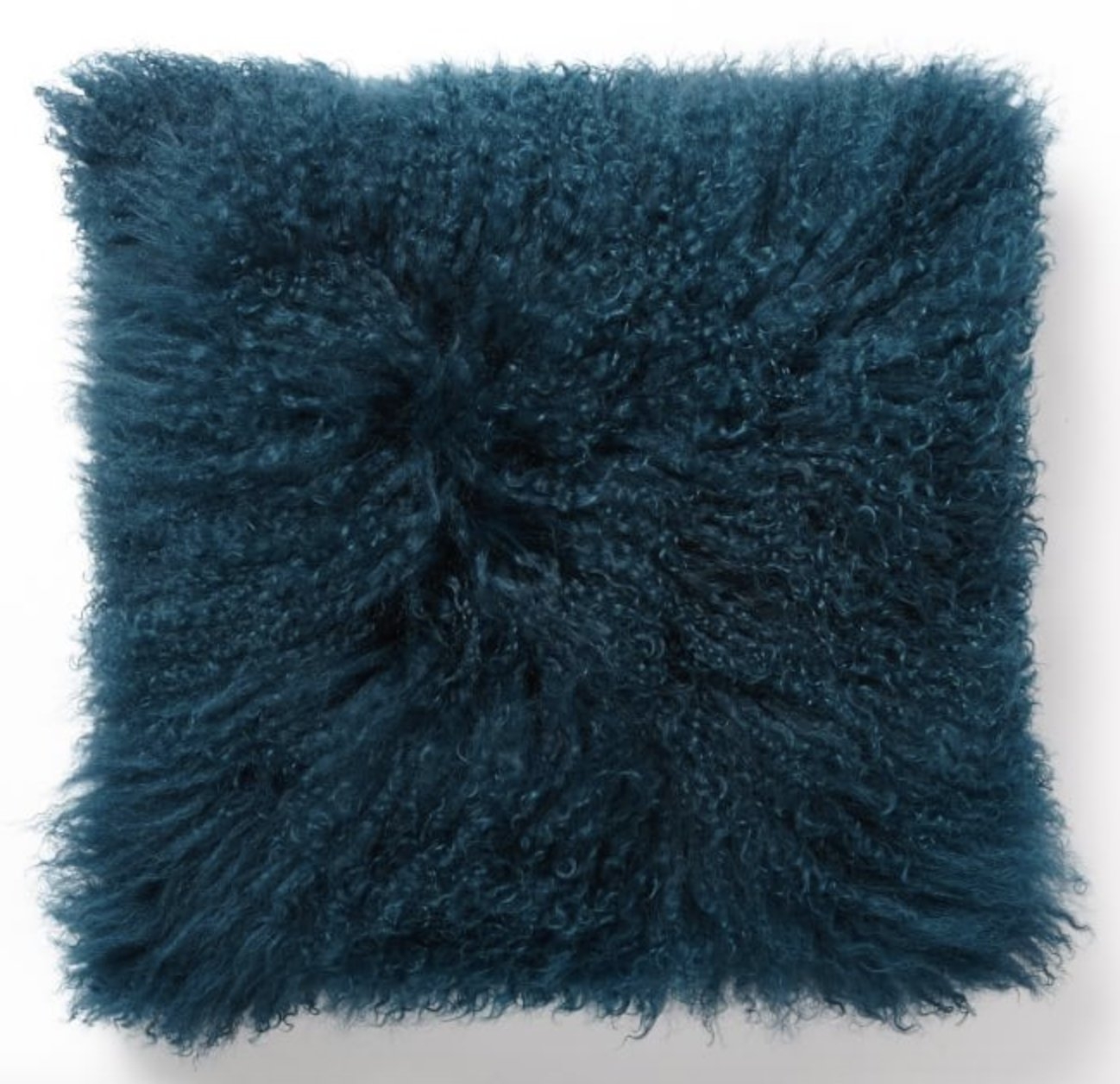Mongolian Lamb Pillow Cover - Blue Teal (Square) - Image 0