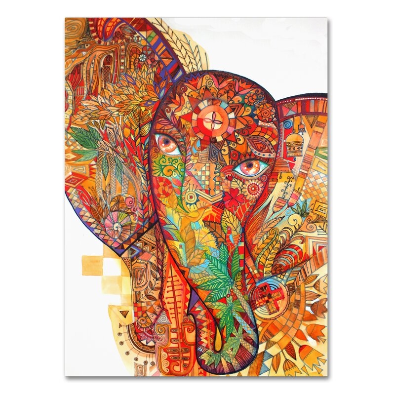 'Red India' Graphic Art Print on Wrapped Canvas, 19" x 14" - Image 0
