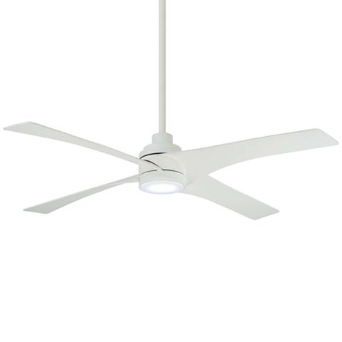 56" Minka Aire Swept Flat White LED Ceiling Fan w/72" downrod - Image 0