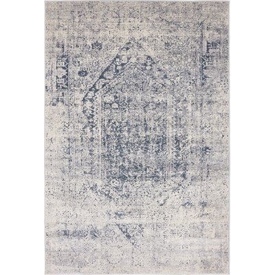 Abbeville Gray/Navy Blue Area Rug 6x9 - Image 0