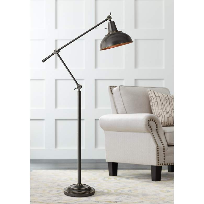 Eupen Dark Bronze Adjustable Linear Floor Lamp - Image 1