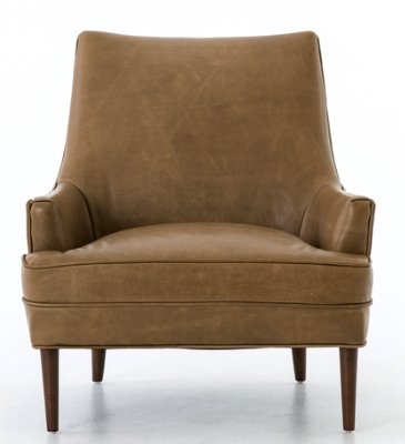 ILONA LEATHER CHAIR, TAUPE - Image 0