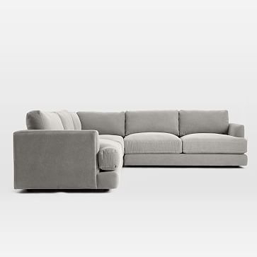 Haven Sectional Set 03: Left Arm Sofa, Corner, Right Arm Sofa, Poly, Yarn Dyed Linen Weave, Shelter Blue - Image 5