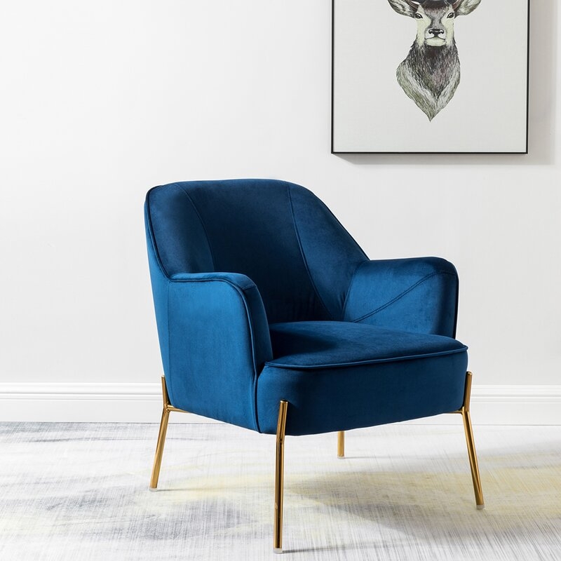 Cleo 26" Wide Contemporary Chair with Recessed Arms - Image 1