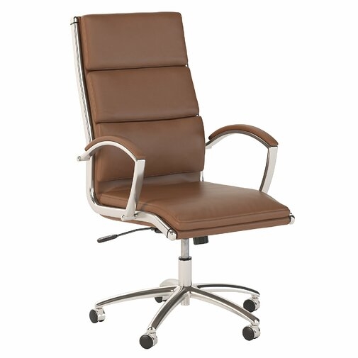 Bush Business Furniture Studio C High Back Leather Executive Office Chair in White - Image 0
