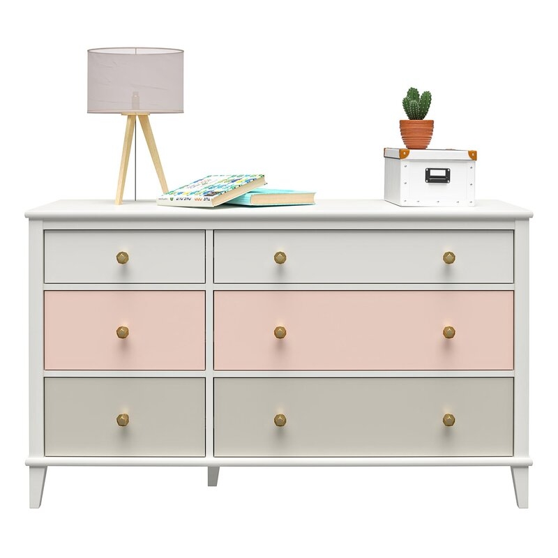 Monarch Hill Poppy 6 Drawer Double Dresser,  White Peach - Image 1