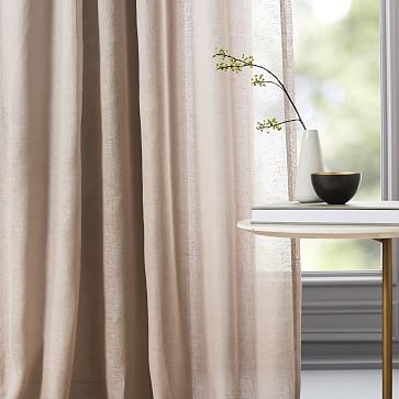 Belgian Flax Linen Sheer Curtain, Dusty Blush, 48"x108" - Image 4
