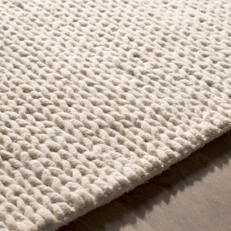Langley Street Arviso Handwoven Flatweave Wool White Area Rug in Off White - 8x10 - Image 8