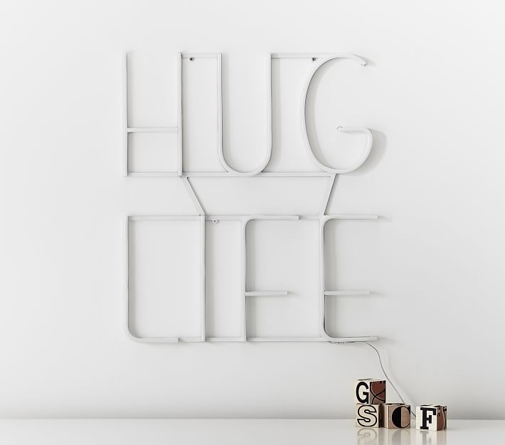 LED Sentiment Wall Light: Hug Life - Image 1