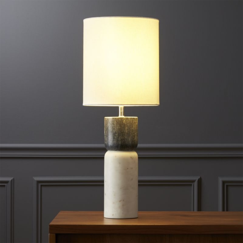 stacked marble table lamp - Image 1