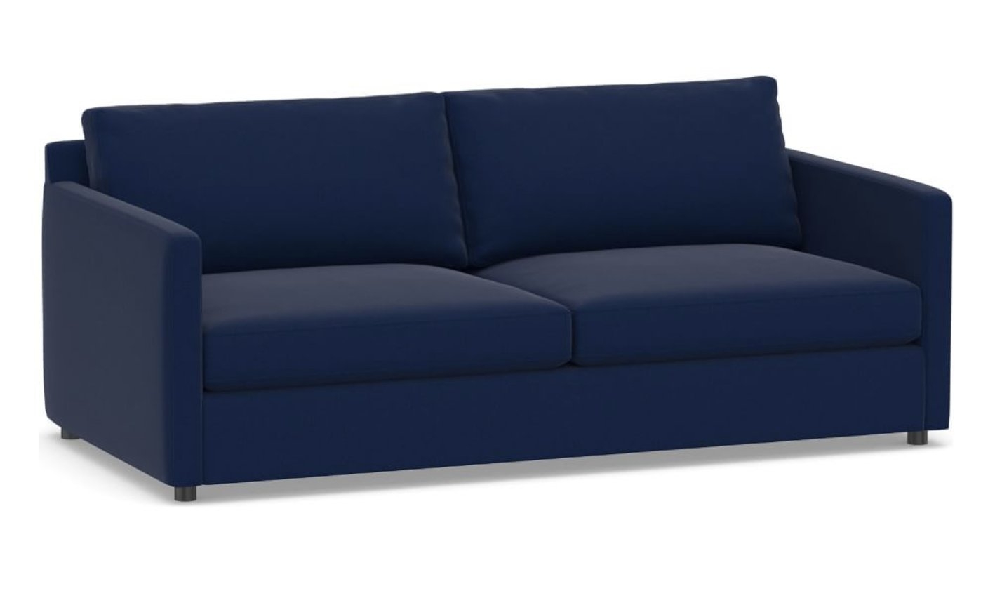 Pacifica Square Arm Upholstered Sofa, Polyester Wrapped Cushions, Performance Everydayvelvet(TM) Navy - Image 0