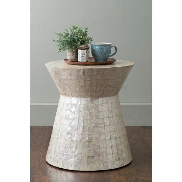 Abbie Solid Wood Drum End table - Image 1