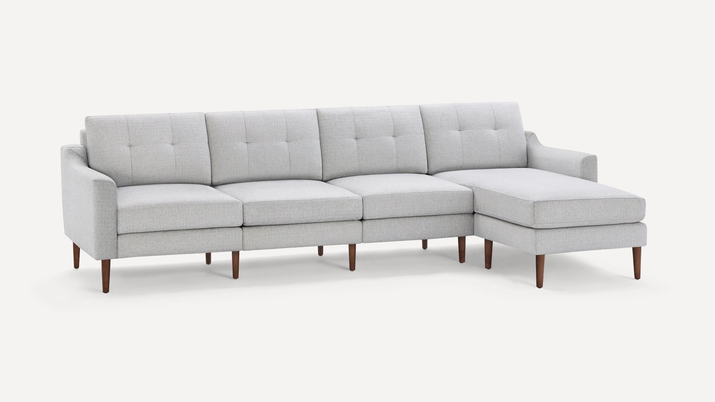 Nomad King Sectional in Charcoal, Leg Finish: WalnutLegs - Image 0