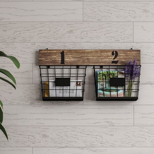 Moncrief Hanging Double Wall Storage with Wall Baskets - Image 0