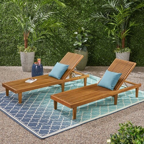 Rylee Outdoor Reclining Chaise Lounge (Set of 2) - Image 0