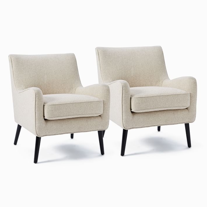 Book Nook Armchair, Boucle, Wheat, Set of 2 - Image 3