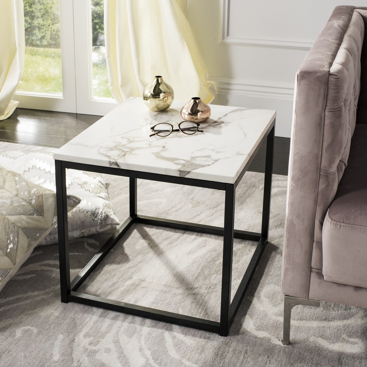 Baize End Table - White/Grey - Arlo Home - Image 2