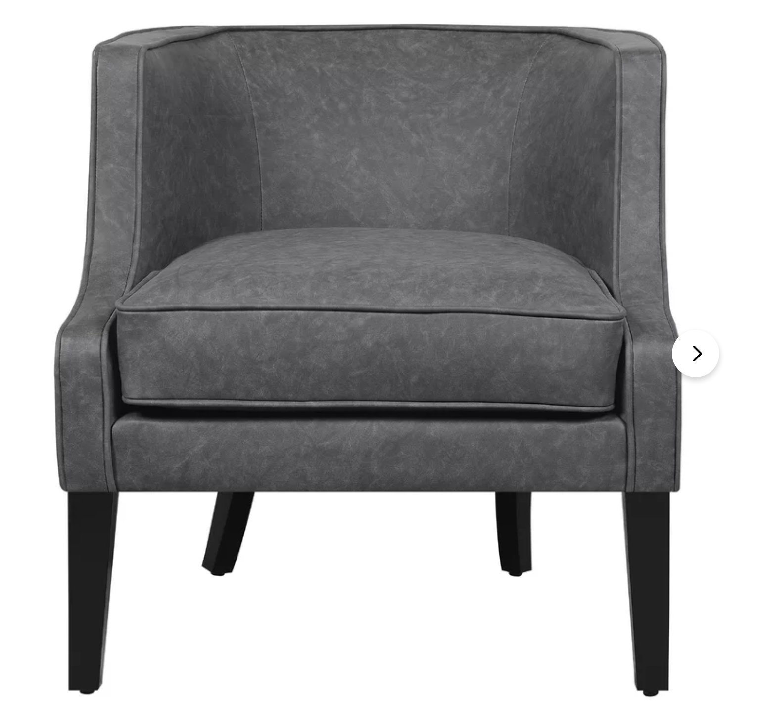 28.2" W Faux Leather Barrel Chair - Image 0