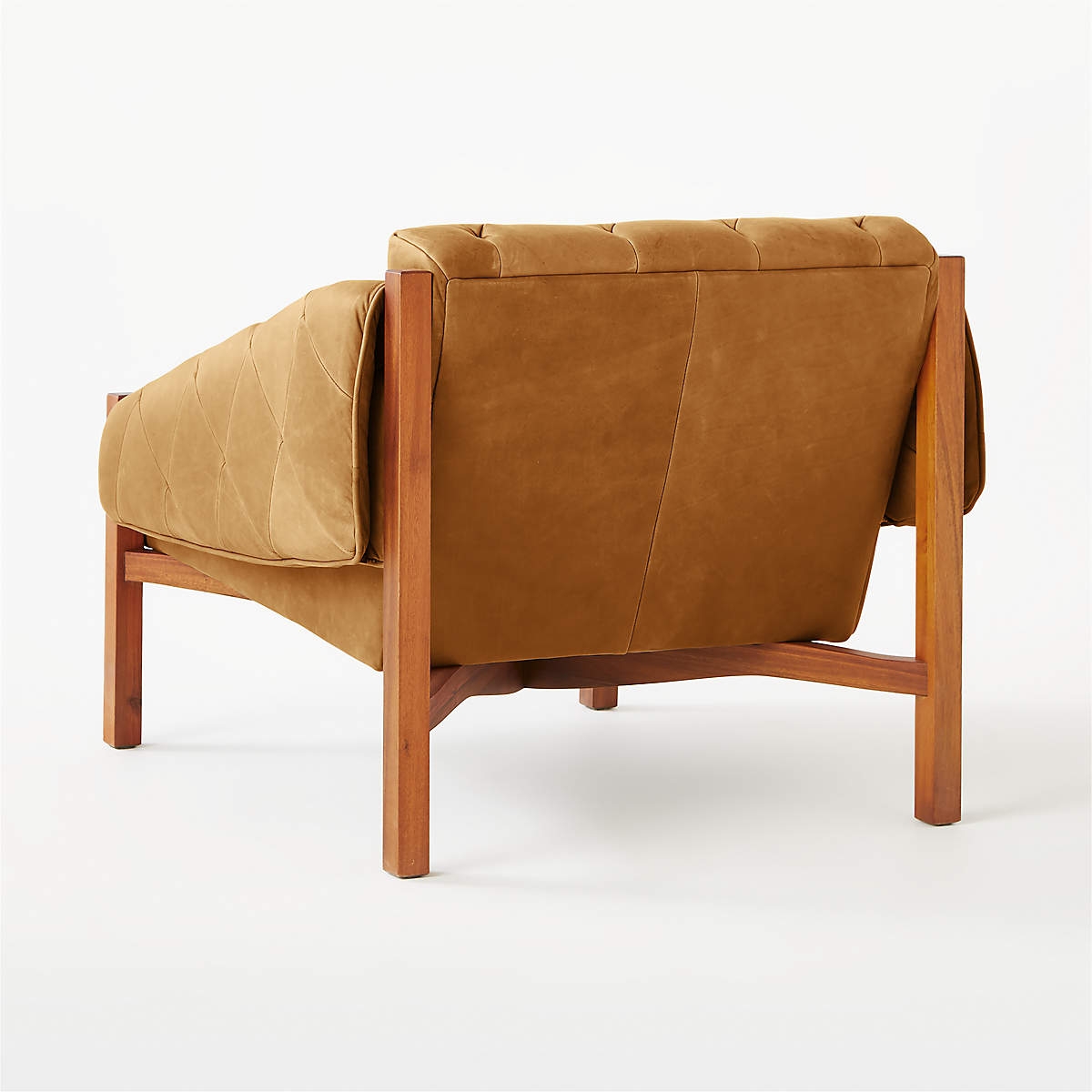Abruzzo Brown Leather Tufted Chair - Image 2