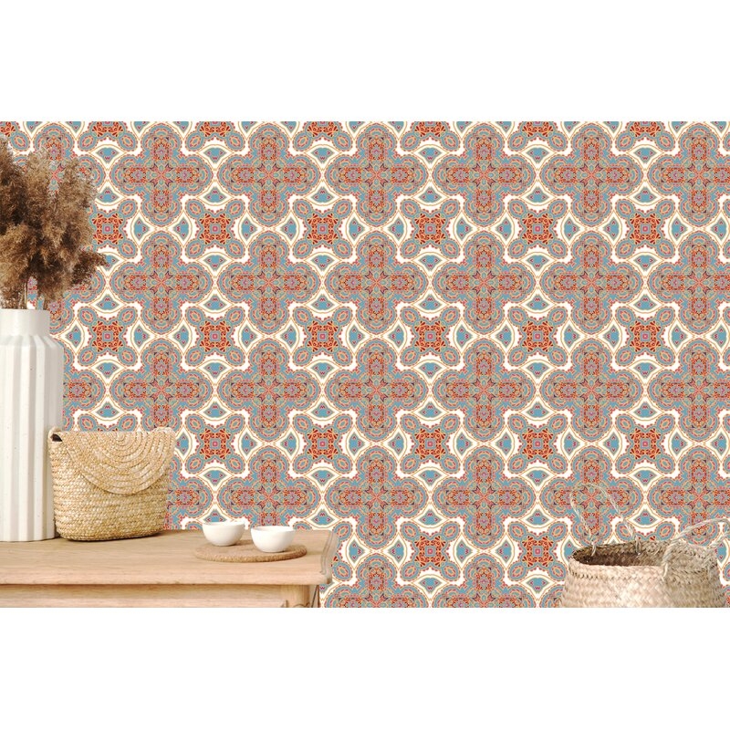 Wenlock Moroccan Oriental Tiles 10' L x 24" W Peel and Stick Wallpaper Roll - Image 1