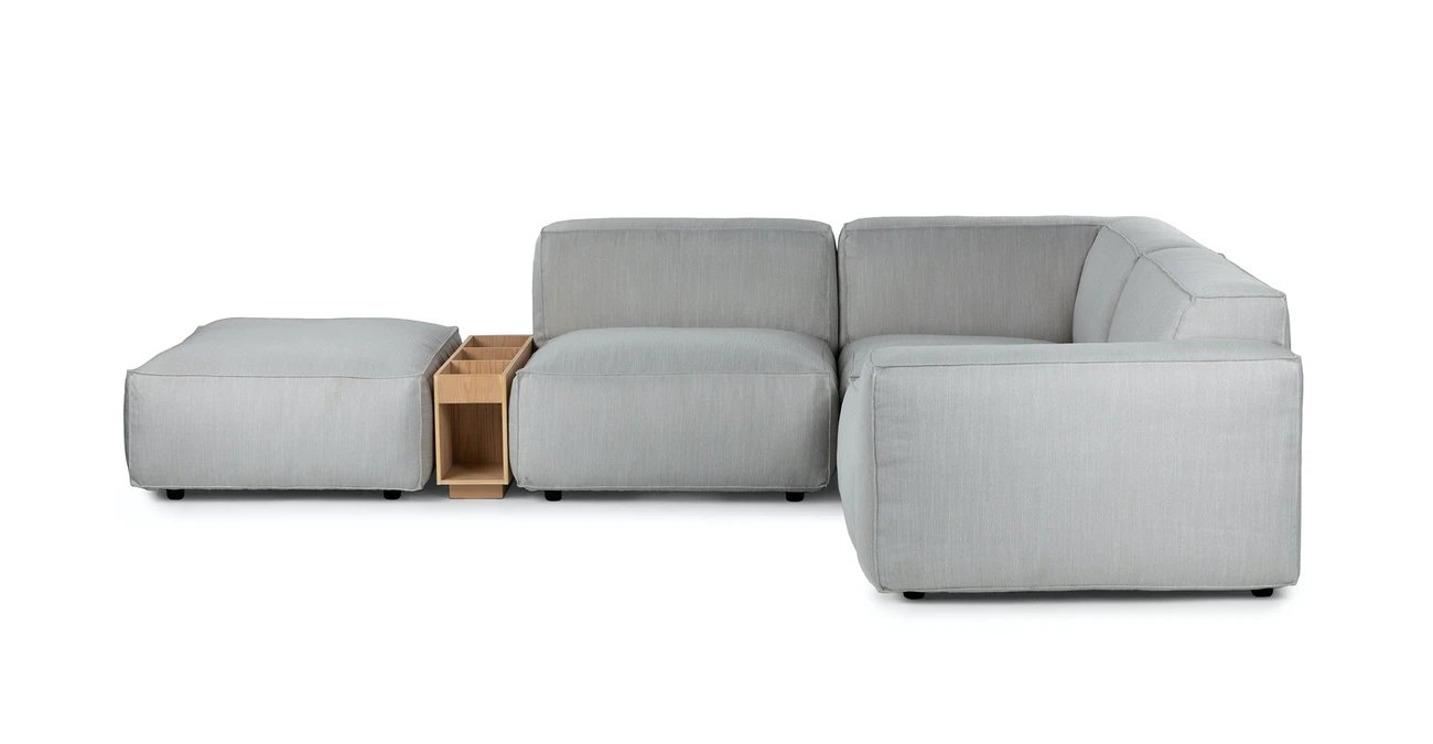 Solae Hush Gray / Oak Right Arm Corner Sectional - Image 1