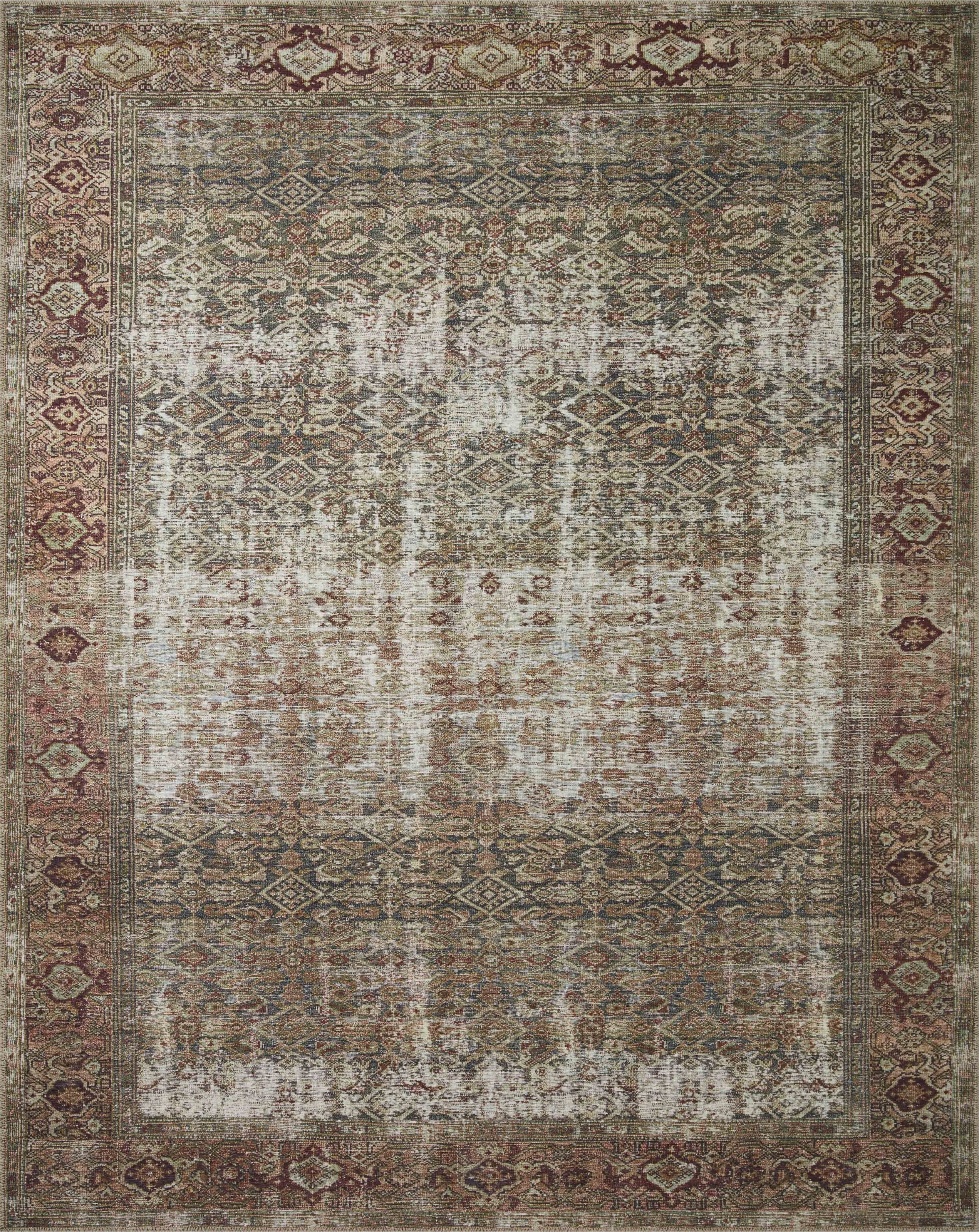 Georgie Oriental Moss/Salmon Rug - Image 0