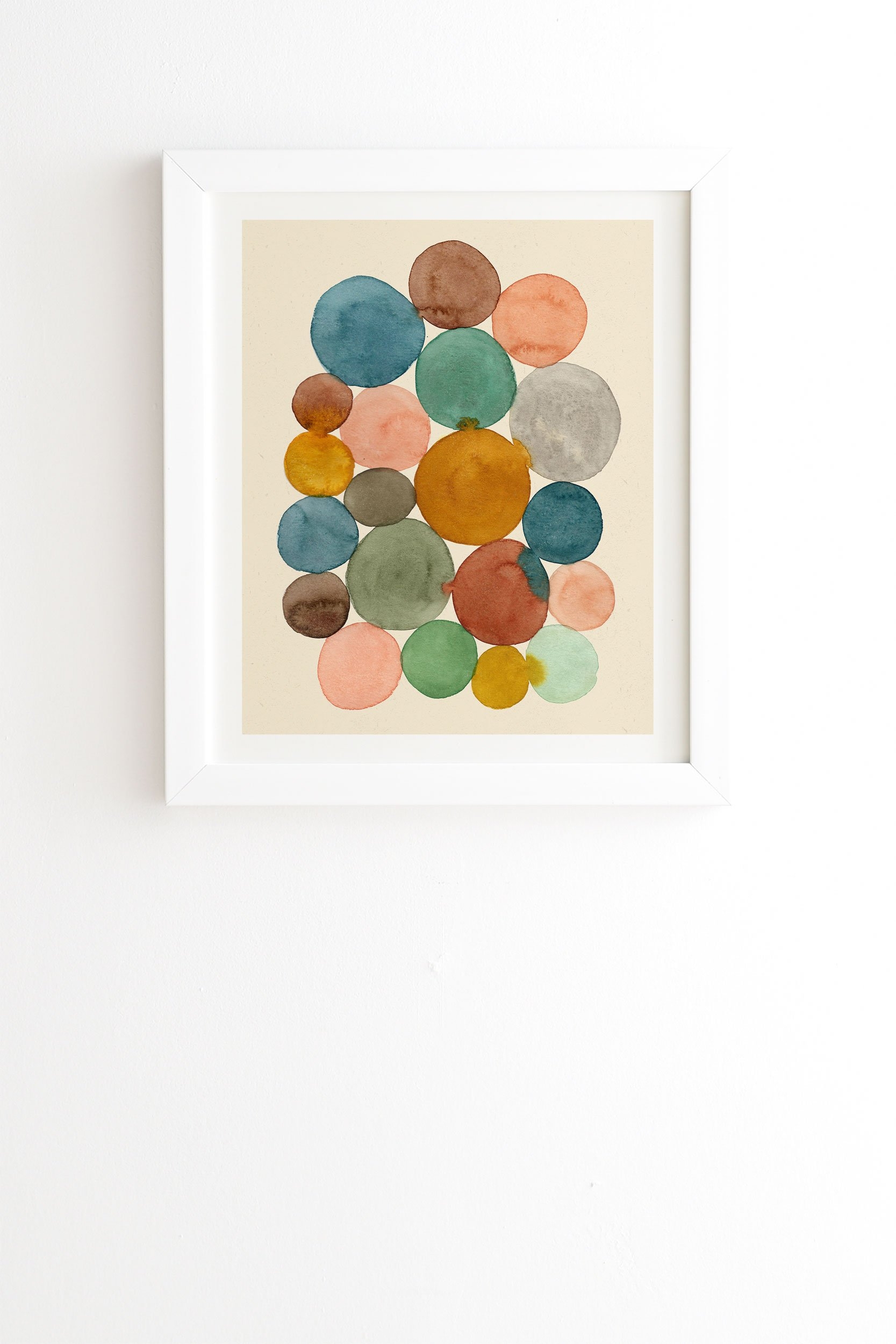 Connected Dots Framed Wall Art - 14x16.5 - Basic White Frame - With mat - Image 0