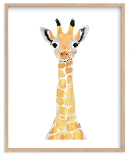 Baby Animal Giraffe Art Print 16x20 - Image 0