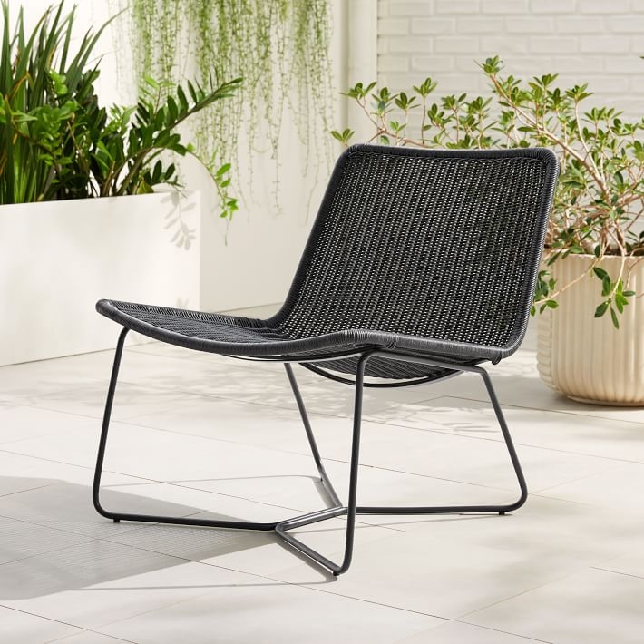 Slope Outdoor Lounge Chair, All Weather Wicker, Charcoal - Image 1